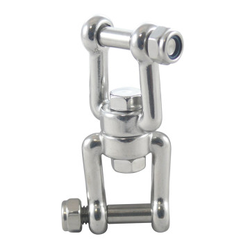 Gaffeloog dubbel met zekeringsmoer 6 mm RVS-316