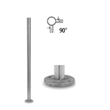 Baluster met tapgaten 90° 42,4 x 2,0 mm 989 mm RVS-316 mat geslepen model 0962