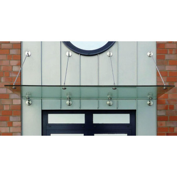 Glasluifel universeel systeem groot voor glasdikte 17,52 of 21,52 mm breedte 1200 mm RVS-304 mat geslepen