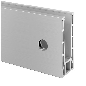 Easy Glass Pro vloerprofiel, zijmontage, lengte 2500 mm, model 6915, aluminium (geanodiseerd)