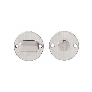 Intersteel Rozet rond plat 50 mm toilet-/badkamersluiting zonder venster met 8 mm stift rvs geborsteld