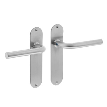 Intersteel Deurkruk Recht16 mm slank op schild blind rvs geborsteld