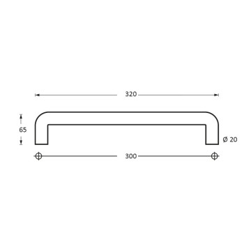 Intersteel Deurgrepen 320 mm U-vorm rvs geborsteld