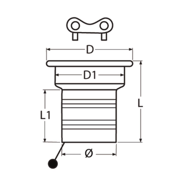 Dekvuldop met sleutel DIESEL 2 Inch RVS-316 (A4)