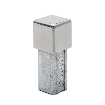 Eindkap voor vierkant buis Myntje voor koker 20 x 20 mm RVS-304 mat geslepen