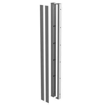 Easy Glass View profielset hoogte 1100 mm voorzijde model 6839 aluminium onbewerkt