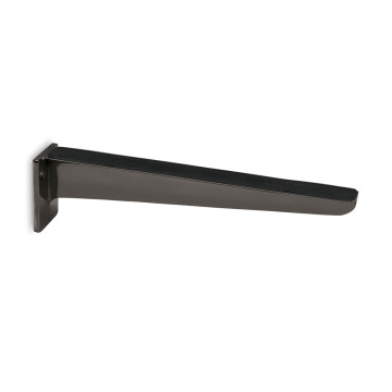 Glasplaatdrager incl. antislip rubber Debra vlak 200 mm zamak zwart