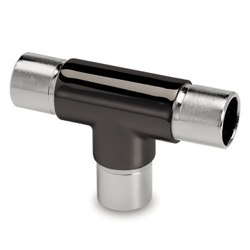 T-fitting Ceress voor buis Ø 38,1 mm zamak zwart
