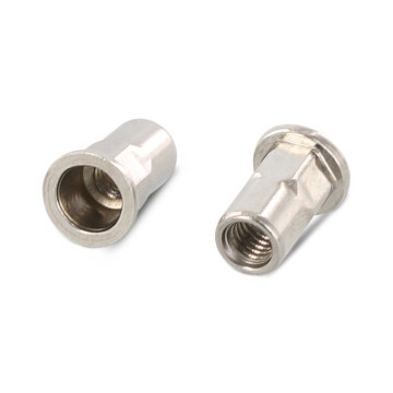 Flako insteekmoer open met gedeeltelijke schacht M6 x 15,5 mm Art. 1029 RVS A2 SW9 (250 stuks)