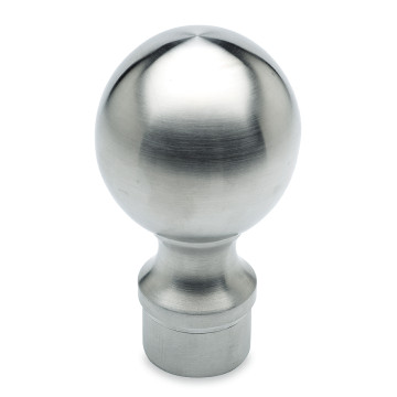 Eindbol Loranna voor buis Ø 25,4 mm zamak RVS look