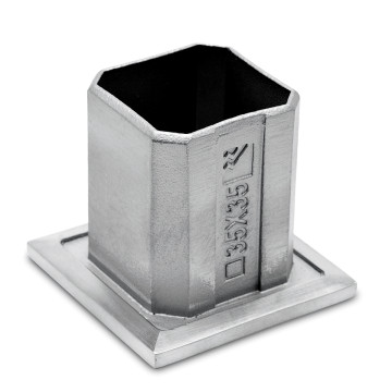 Buis bevestigingsflens Sibille voor koker 35 x 35 mm RVS-304 mat geslepen