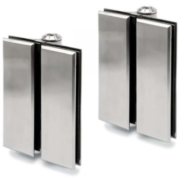 Glasdeurscharnier set voor glasdikte 8 - 12,76 mm RVS-304 mat geslepen model 1501
