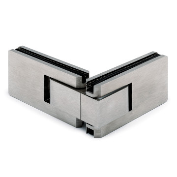 Glasdeurscharnier, verstelbaar Genie glas/glas 90° RVS-304 mat geslepen
