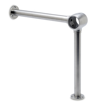 Voetsteun Wlanda voor buis Ø 25,4 mm zamak RVS look