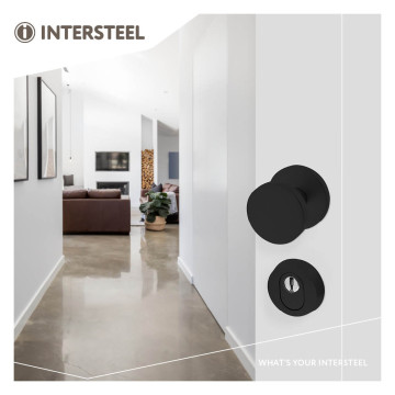 Intersteel Voordeurknop rond Ø55 mm Ã©Ã©nzijdige montage aluminium zwart