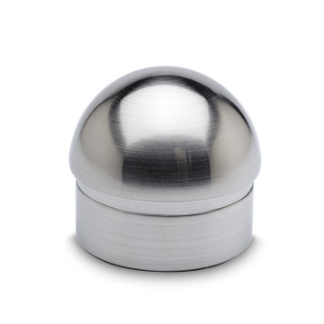 Halfronde eindstop Callan voor buis Ø 50,8 mm zamak RVS look