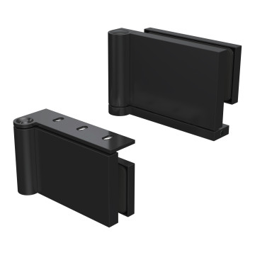 Glasdeurscharnier set Gilda DIN links aluminium zwart