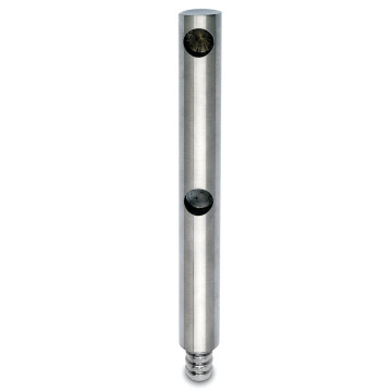 Dubbele eindsteun voor montage op hout Johna voor staf 10 mm zamak RVS look