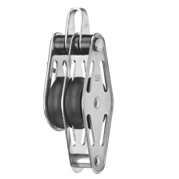 Sprenger dubbel katrol met glijlager en hondsvot Ø 30 mm touwmaat 8 mm RVS-304 plastic Sprenger dubbel katrol met glijlager en hondsvot Ø 30 mm touwmaat 8 mm RVS-304 plastic