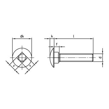 Slotbout M10 x 65/65 mm DIN 603 RVS A2-70 (50 stuks)