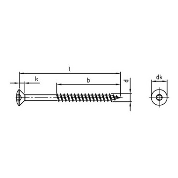 Liseko houtboutschroef 3,5 x 30/18 mm Art. 9046 RVS A4-50 TX10 (200 stuks)