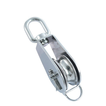 Katrol met warteloog en hondsvot voor touw 8 mm diameter 32 mm RVS-304 Katrol met warteloog en hondsvot voor touw 8 mm diameter 32 mm RVS-304