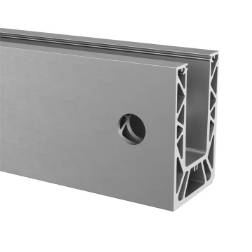 Easy Glass Strong vloerprofiel zijmontage lengte 2500 mm model 8630 aluminium (onbewerkt)