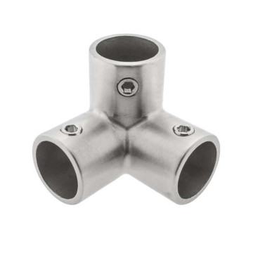 Hoekverbinder voor buis 28 mm RVS-316 mat geslepen