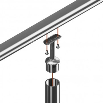 Huismerk railingsteun 42,4 x 2,0 mm ligger buis 42,4 mm RVS-304 mat geslepen model 0710