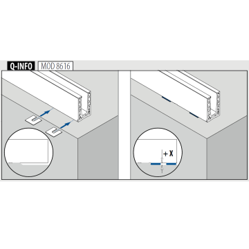 Opvulplaat Easy Glass Strong voor topmontage dikte 3,0 mm model 8616 aluminium (onbewerkt)