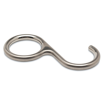 Schroefhaak Cyanne voor buis Ø 19 mm zamak RVS look