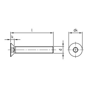 Verzonken schroef M2 x 14 mm ISO 10642 RVS A2-50 SW1,3 (1000 stuks)