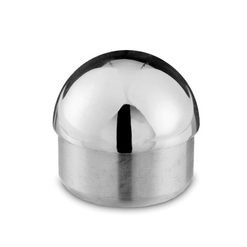 Halfronde eindstop Callan voor buis Ø 38,1 mm zamak chroom look