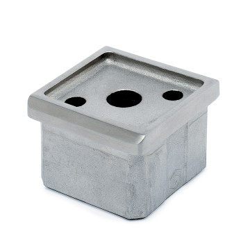 Adapter voor vierkant buis Adaline vlak voor koker 35 x 35 mm zamak RVS look