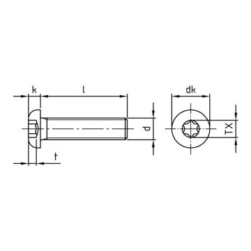Platkopschroef M2,5 x 4/4 mm ISO 7380 RVS A2-50 TX8 (1000 stuks)