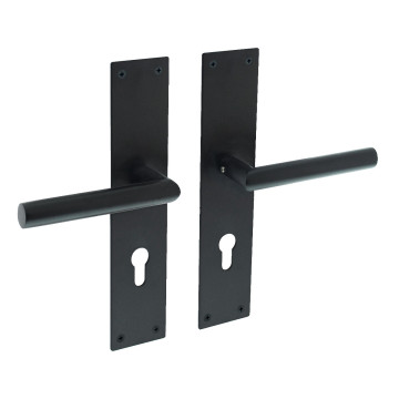 Intersteel Deurkruk Jura met schild 250x55x2mm profielcilindergat 72mm zwart RVS-304