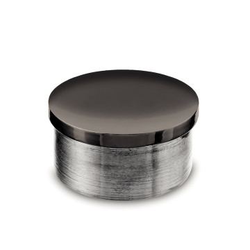 Vlakke eindkap Eike voor buis Ø 25,4 mm zamak zwart