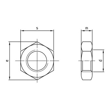 Zeskantmoer laag BM3,5 DIN 439 RVS A2 SW6 (1000 stuks)