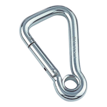 Karabijnhaak asymmetrisch met oog 5 x 50 mm RVS-316
