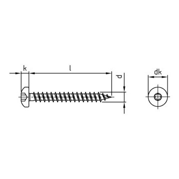 Houtbouwschroef rondkop 4,5 x 55 mm Art. 9045 RVS A4-50 TX20 (200 stuks)