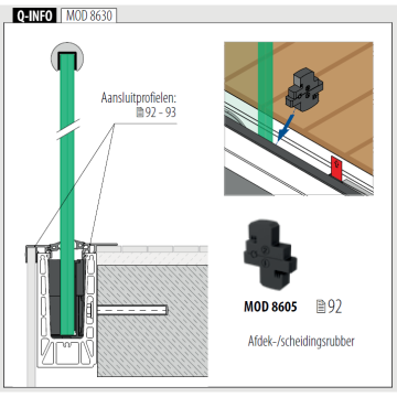 Easy Glass Strong vloerprofiel zijmontage lengte 2500 mm model 8630 aluminium (geanodiseerd)