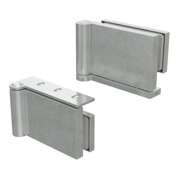 Glasdeurscharnier set Gilda DIN links aluminium RVS look