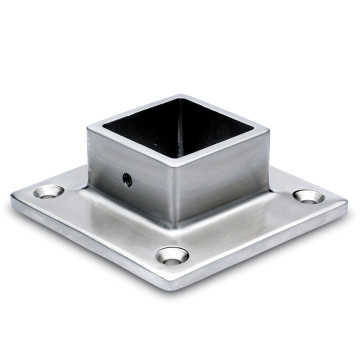 Muur en vloerflens voor koker 35 x 35 mm vast RVS-304 mat geslepen model 4505