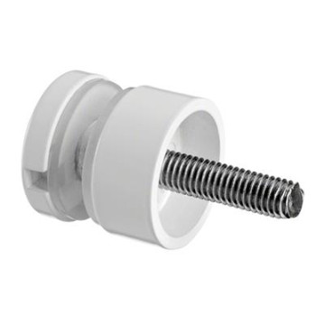 Glasadapter Ø 30 mm vlak lengte M8 zamak wit gecoat model 0746