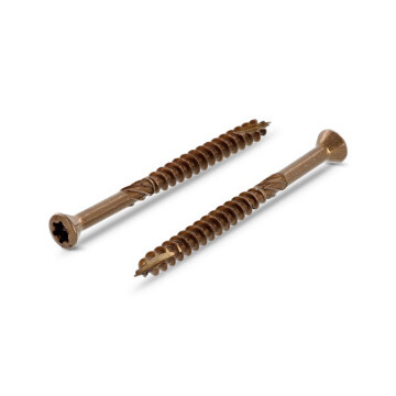 Ziko houtbouwschroef gebruind 5,0 x 60/36 mm Art. 9242-BR RVS A4 TX25 (200 stuks)