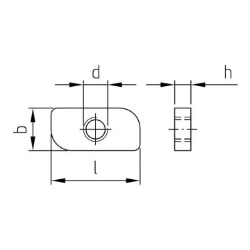 Plaat met schroefgat M6 Art. 9297 RVS A2-70 (500 stuks)