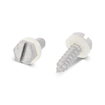 Plaatschroef met smerende zilvercoating C 4,8 x 13 polyamide ring 10 mm mm DIN 7976 (SZ) RVS A2 SW8 (500 stuks)