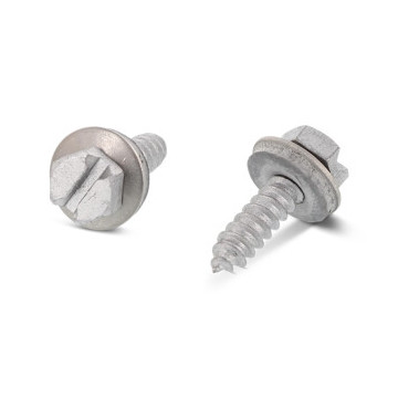 Plaatschroef met smerende zilvercoating C 4,8 x 19 EPDM ring 12 mm mm DIN 7976 (SZ) RVS A2 SW8 (500 stuks)