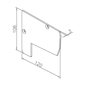 Eindkap links voor wandklemprofiel Faria / Farida Feebe aluminium