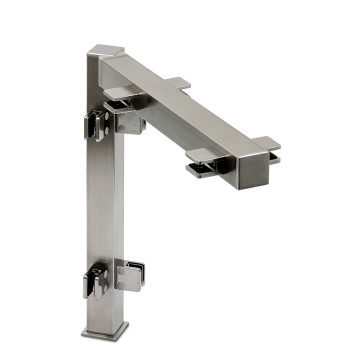 Post Alide 35 x 35 mm 90° hoekstaander zamak RVS look